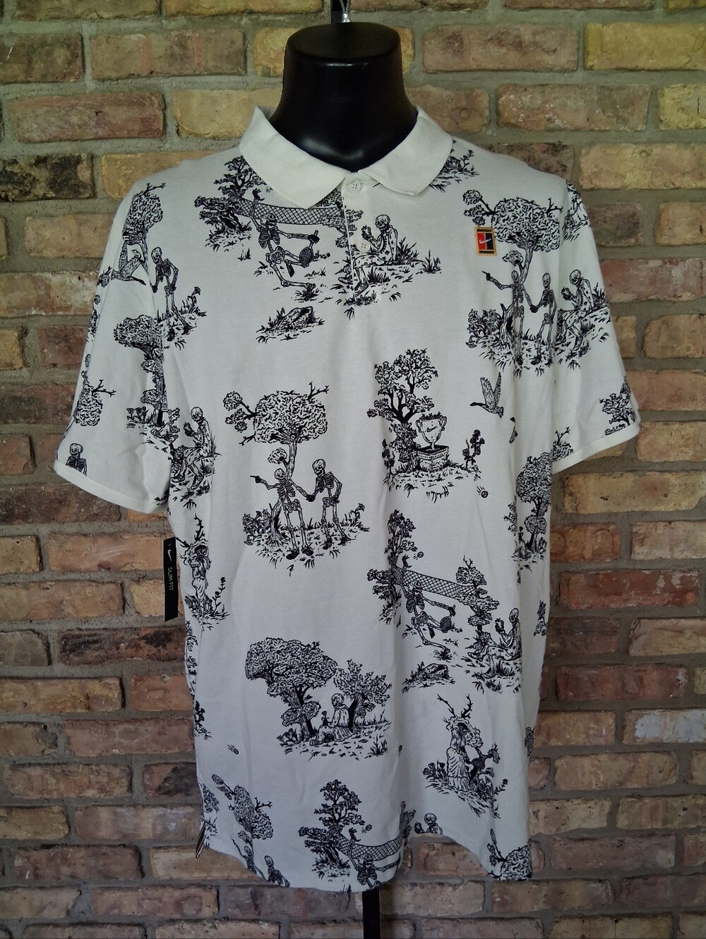 NWT NIKE COURT HERITAGE TOILE AGASSI POLO SIZE 2XL